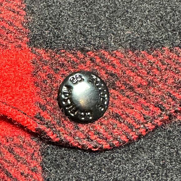 Vintage 60s Filson Mackinaw Cruiser Red Black Buffalo Check Plaid Wool Jacket S - Picture 6 of 10
